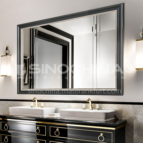 Bathroom mirror retro American European style bathroom cabinet mirror Wall-mounted bathroom vanity mirror can be customized